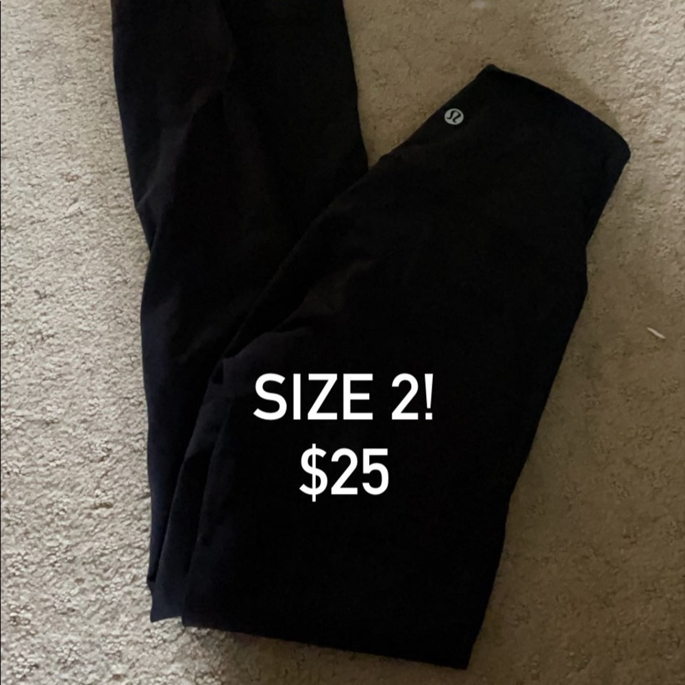 Lululemon leggings black. Size 2. Ignore price